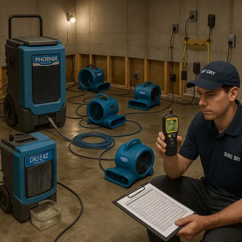 Structural Drying and Dehumidification process in Douglas County, IL